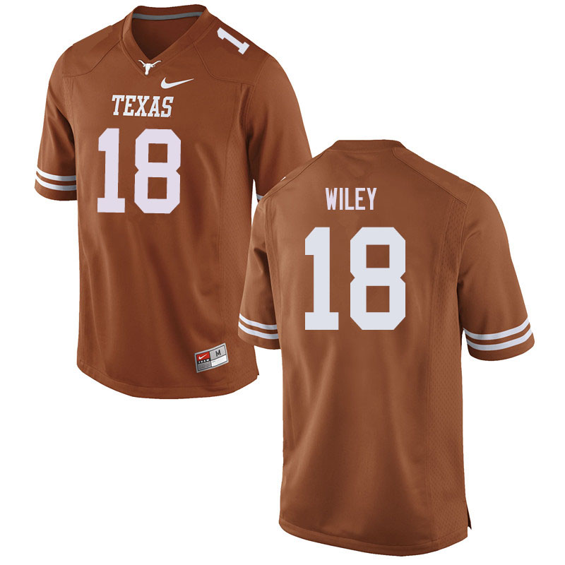Men #18 Jared Wiley Texas Longhorns College Football Jerseys Sale-Orange - Click Image to Close